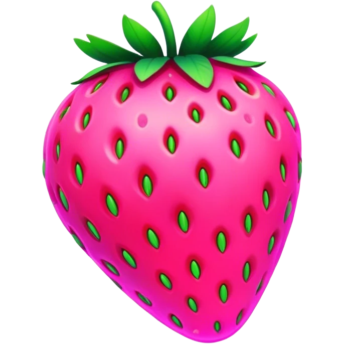 neon cyberpunk style strawbarry emoji