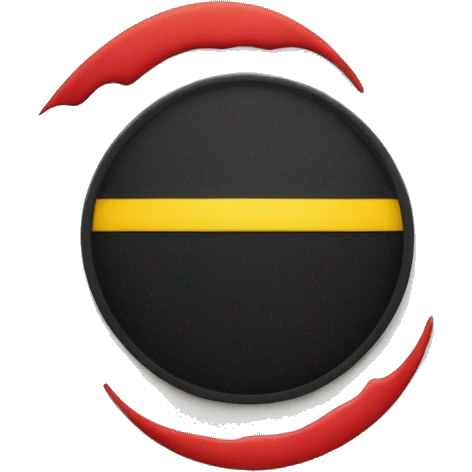 a wavy half black and red rectangle with a yellow circle in the middle emoji