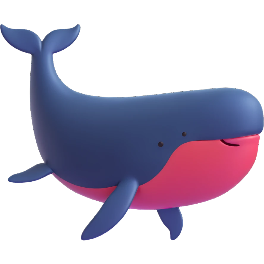 a black whale, 3d emoji style emoji