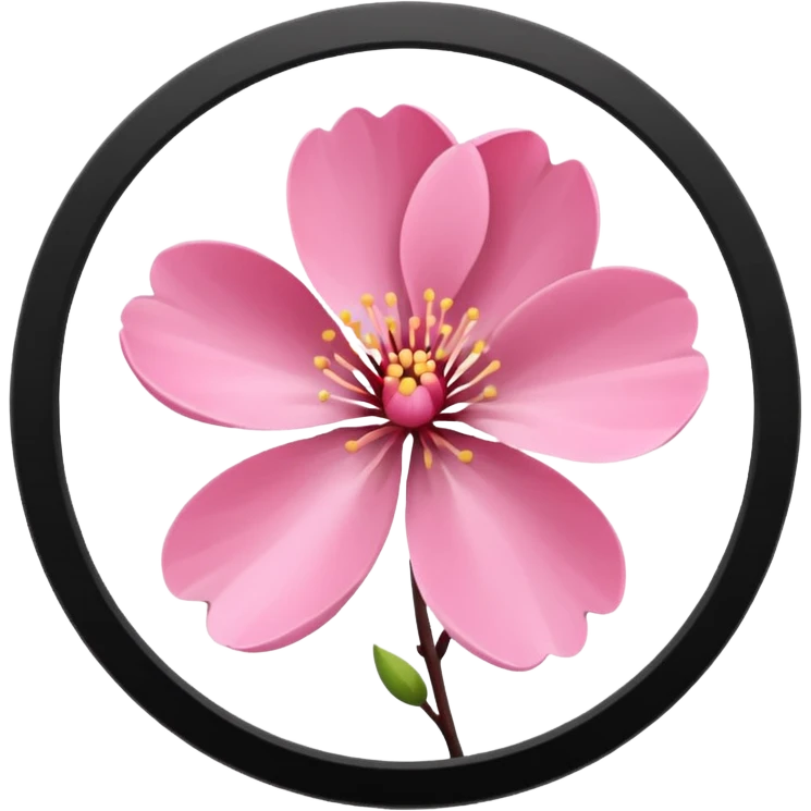 pink girly framed photo of a blossom emoji