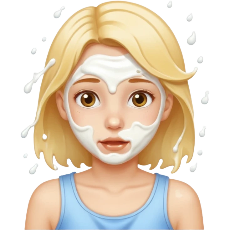 Girls milk splashed on face emoji