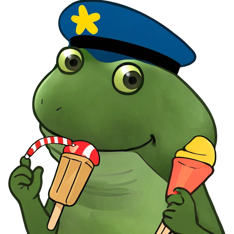 wearing a propeller hat, eating a popsicle emoji