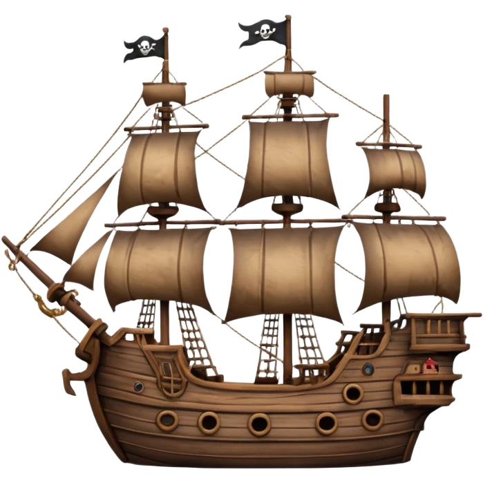 Brown captain hook pirate ship emoji