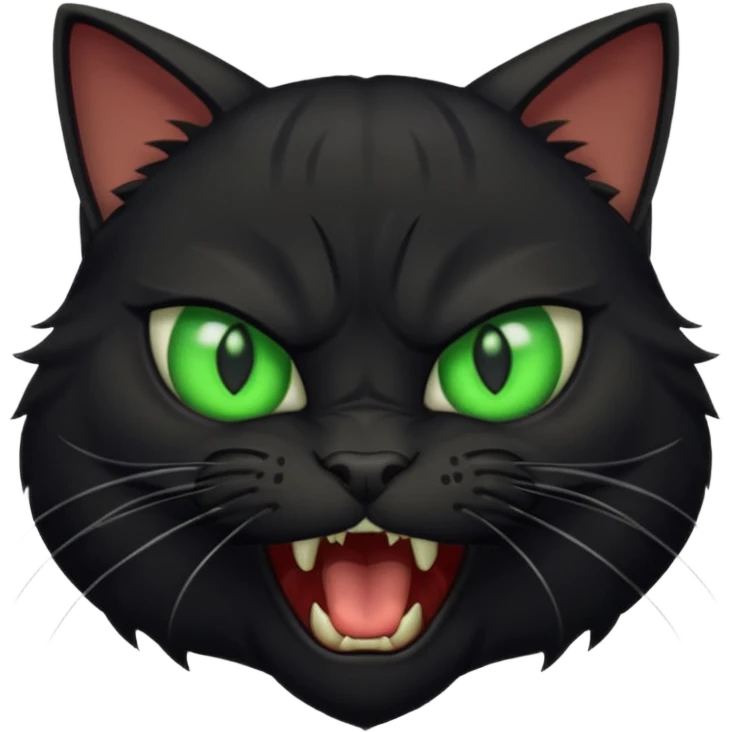 An angry black cat emoji
