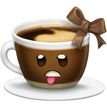Coffee with a bow emoji