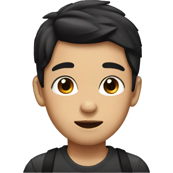 A boy with black hair with a bow on his head emoji