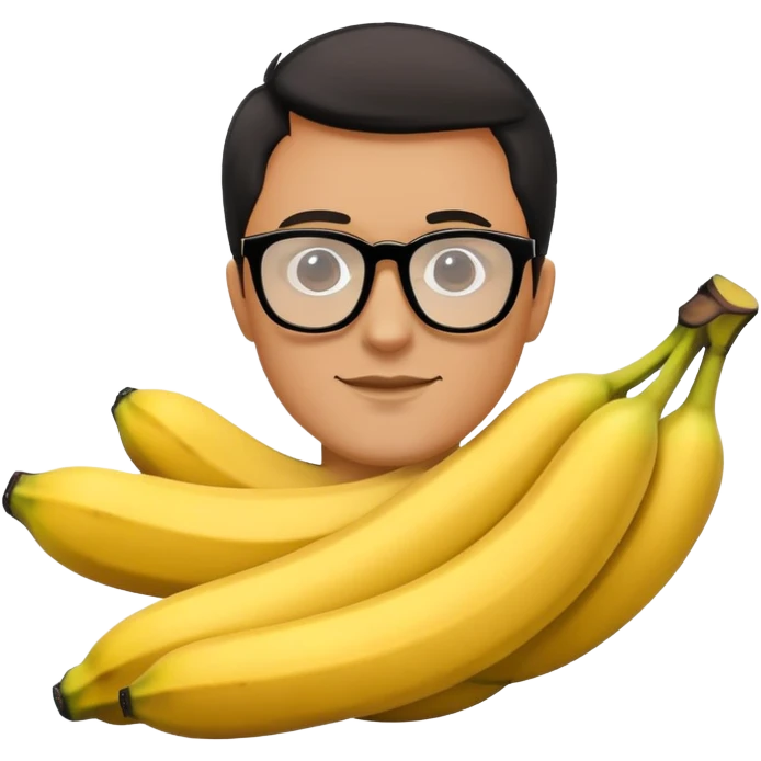a man with black glasses around bananas emoji