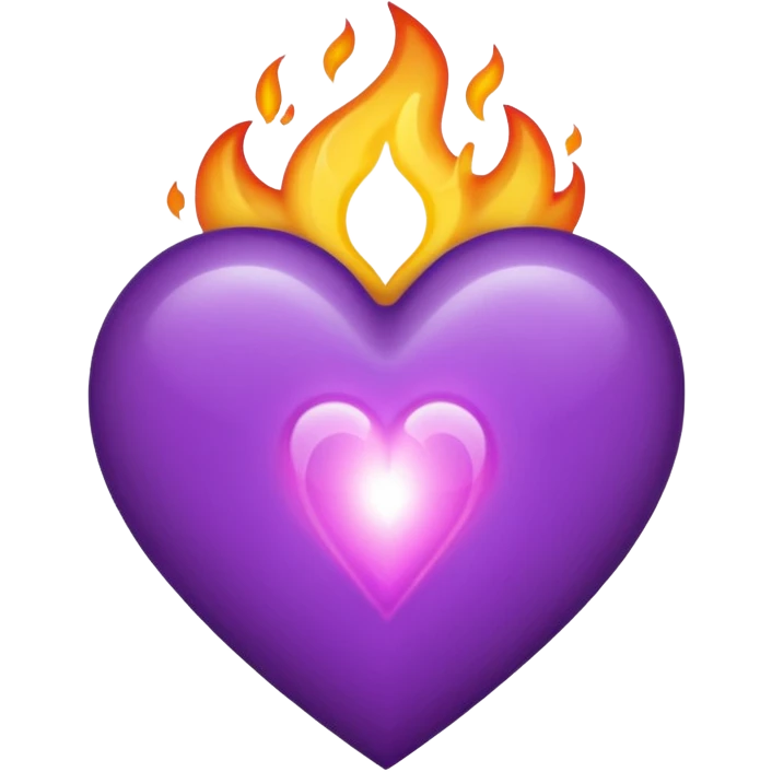purple heart with flame  emoji