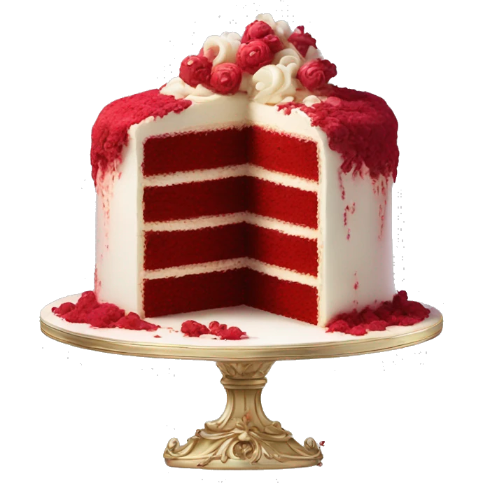 highly detailed rococo red velvet cake emoji