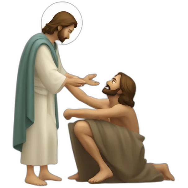 Jesus healing a mute man emoji