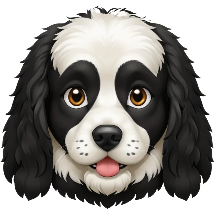 Собака русский кокер спаниель черно-белого цвета emoji