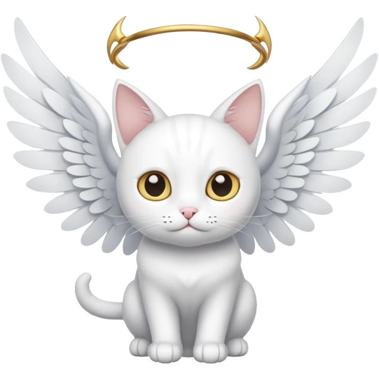 white cat with wings emoji