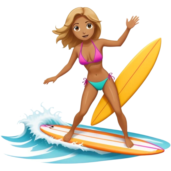 frau die vom surfbrett fällt  emoji