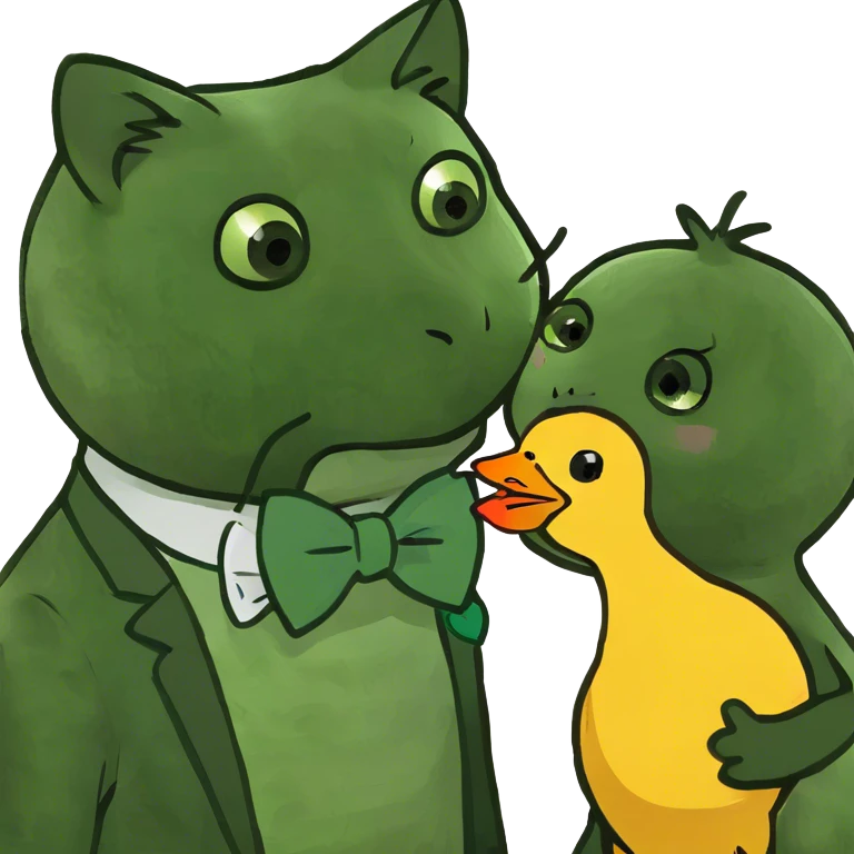 Cat kissing with chick emoji