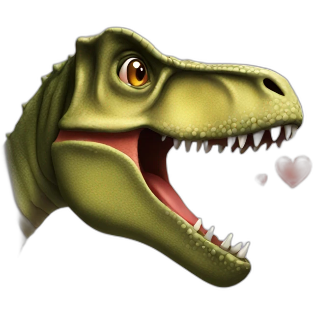 Kissing t rex emoji