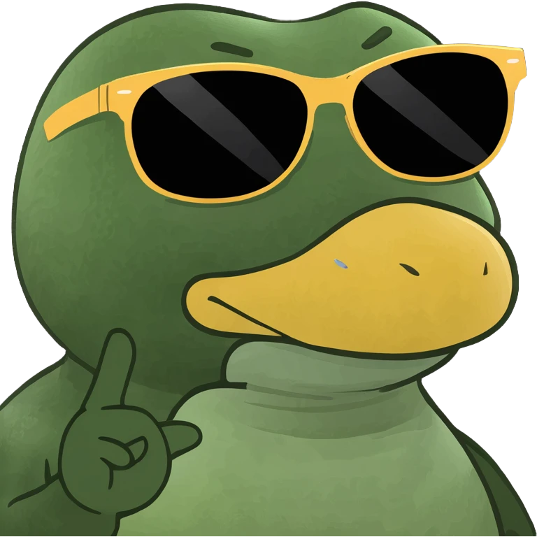 Duck with sunglasses emoji