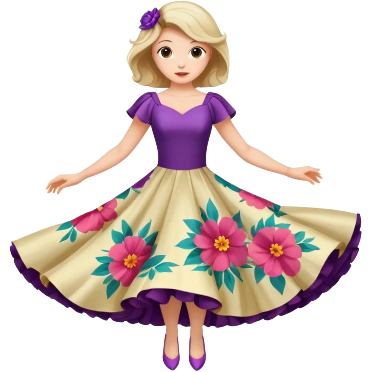 Woman Twirl occasion circle dress emoji