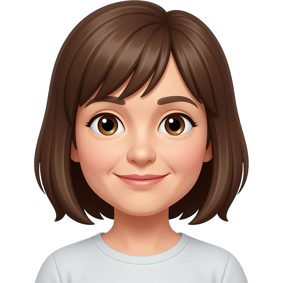 50 jährige mit braunen schulterlangen haaren mit pony emoji