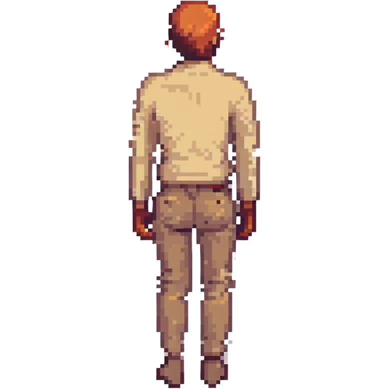 pixel art of a stylized human backside, minimal detail, rounded and cute emoji
