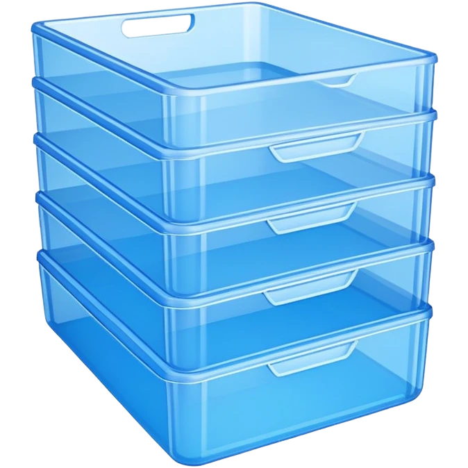 stackable plastic box blue emoji