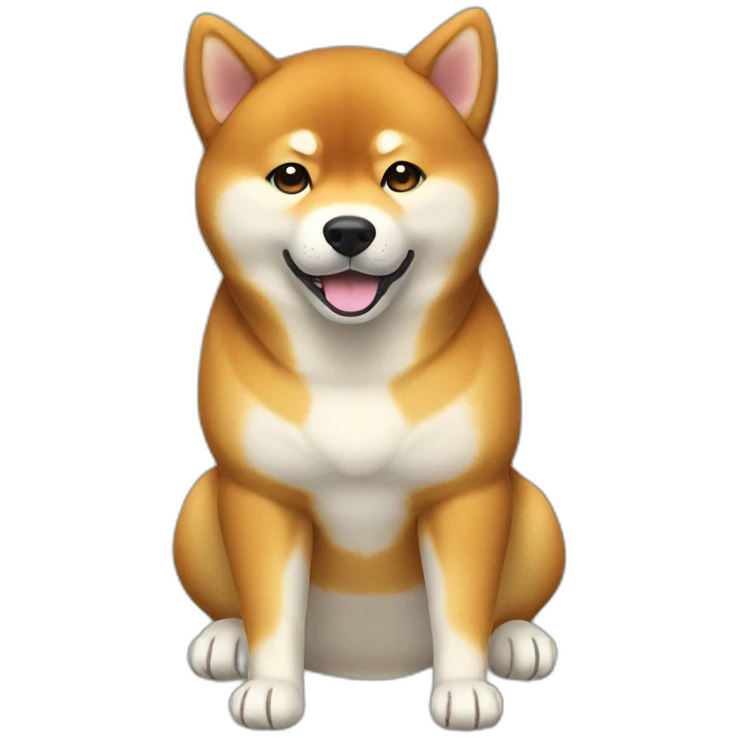 shiba inu full body sit photo 3/4 back paws like lying down front paws normal sit position emoji