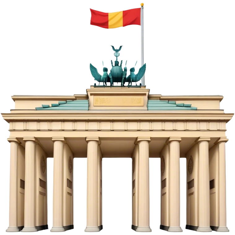 Cinematic Realistic Brandenburg Gate Landmark Emoji, depicted as the iconic neoclassical monument rendered with lifelike detail and dynamic, historic lighting. emoji
