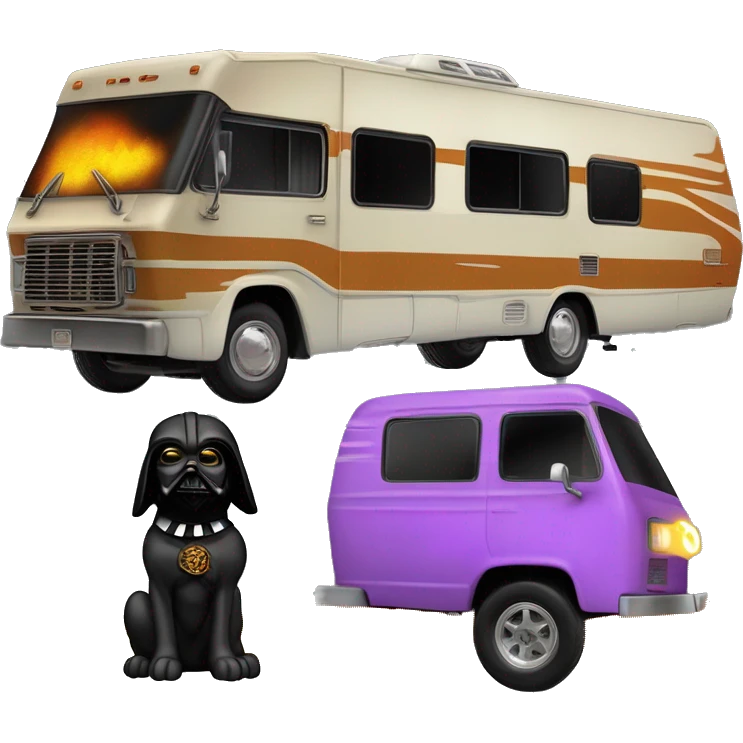 Scooby Doo and Tonka too Darth Vader’s 1972 Tonka Winnebago rv rusted holographic flames  emoji