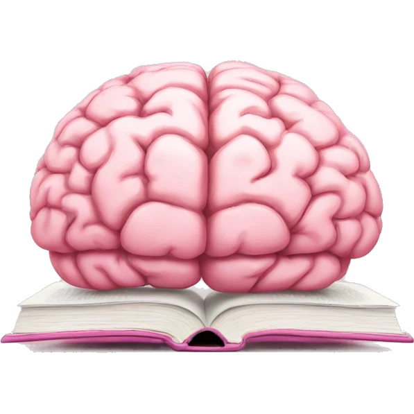 A light pink brain a book emoji