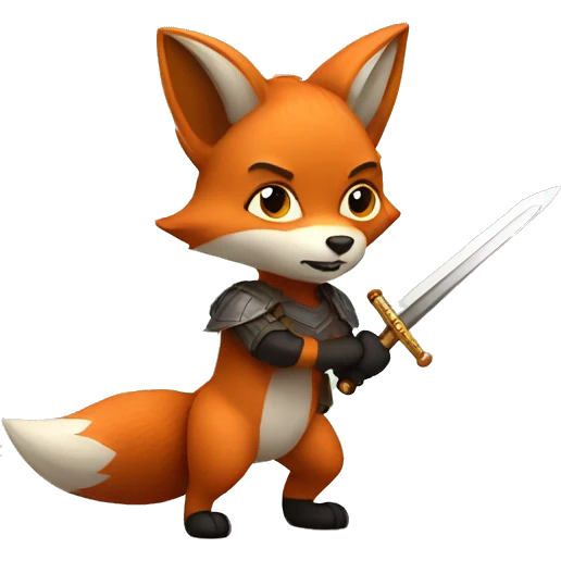 Fox wielding a sword emoji