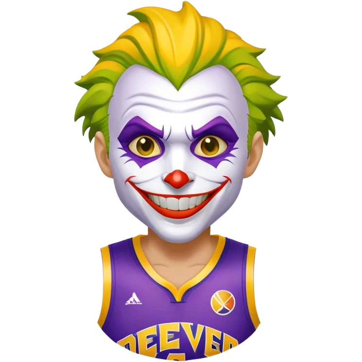 The Joker wearing a Denver Nuggets basketball uniform emoji