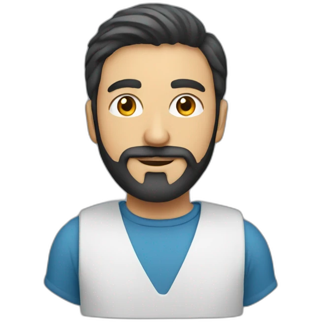 Turkish guy with a beard working in tech with ai emoji