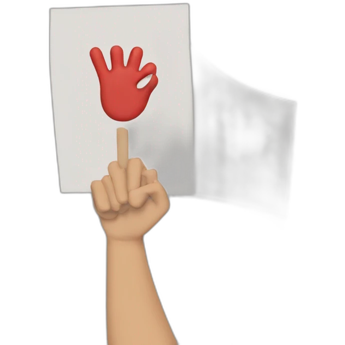Hands in strike holding a poster with « YES. » on it emoji
