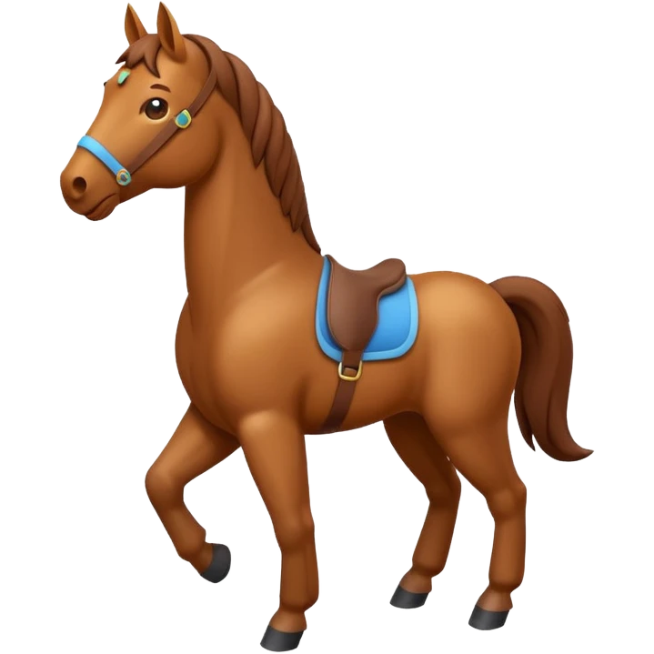 horse standing, isometric, cheerful emoji expression emoji