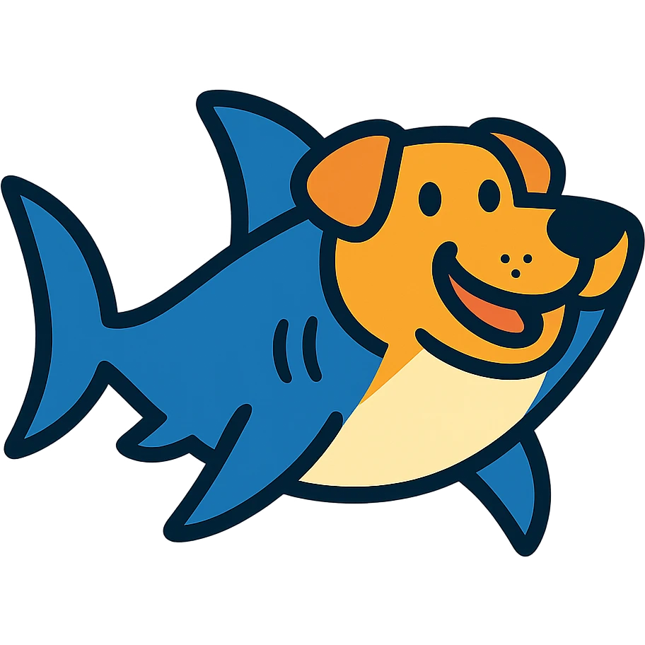 shark with a dog face emoji