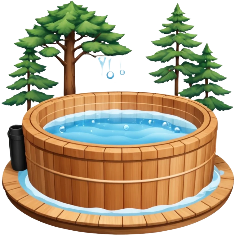outdoor hot tub made of wood emoji