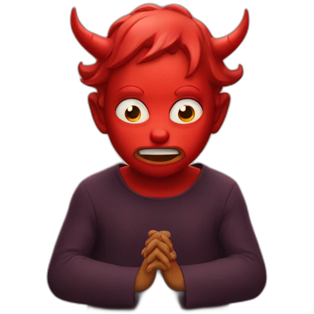 devil face praying emoji