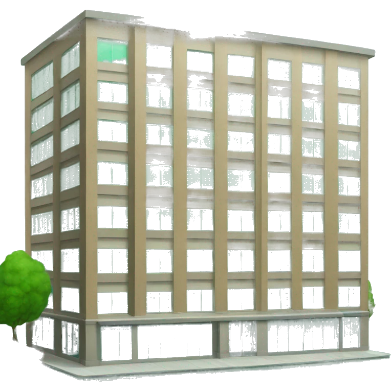 Office building with green windows emoji