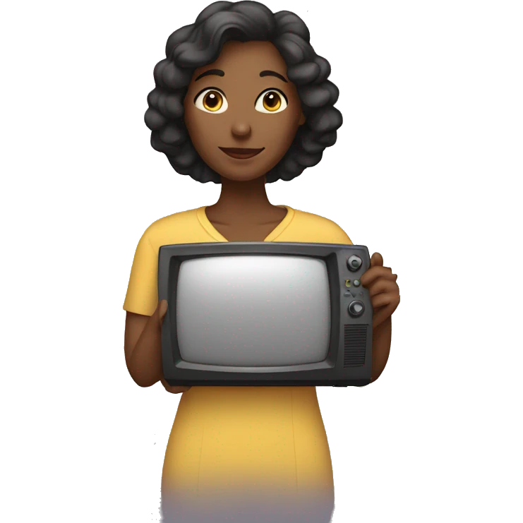 a women seing a tv emoji