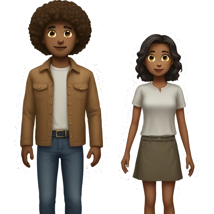 a short girl and a tall boy emoji
