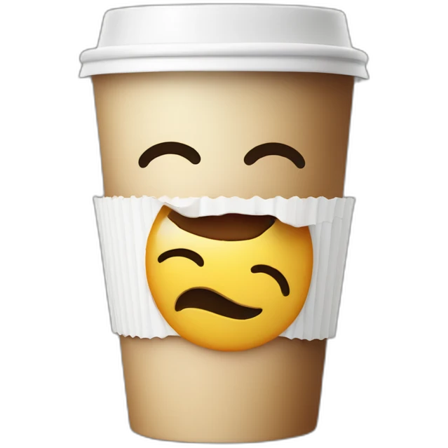 smiling coffee takeaway cup eyes closed emoji