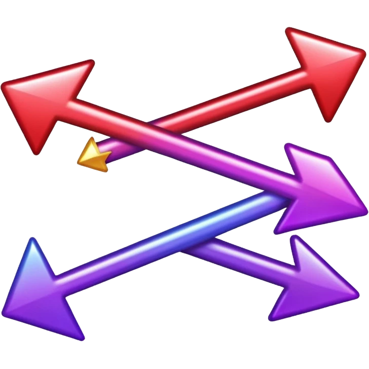 color gradient between red and purple glitter arrow emoji