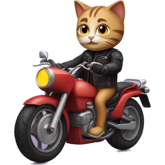 Cat riding motorcycle  emoji