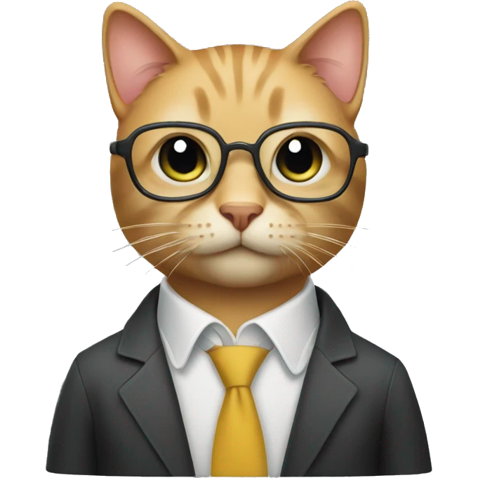 a cat that's a data scientist emoji