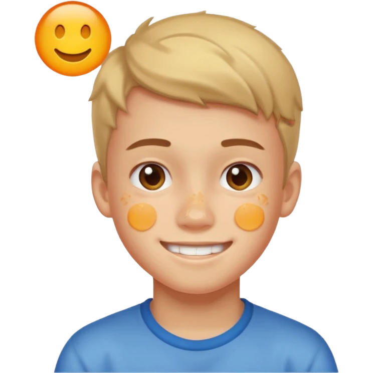 boy teenager with acne smiling emoji