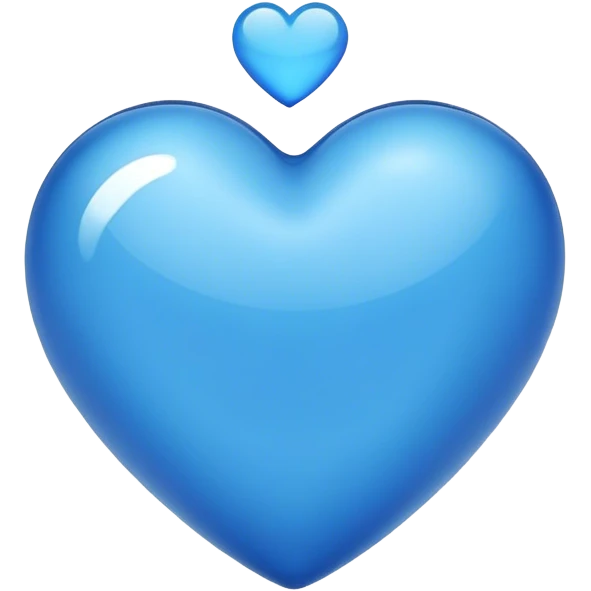glossy blue heart emoji