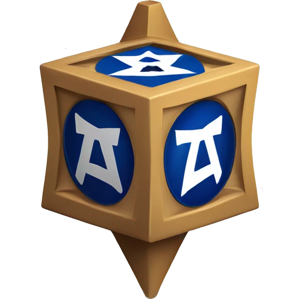 Jewish dreidel a four-sided spinning top, played during the Jewish holiday of Hanukkah emoji