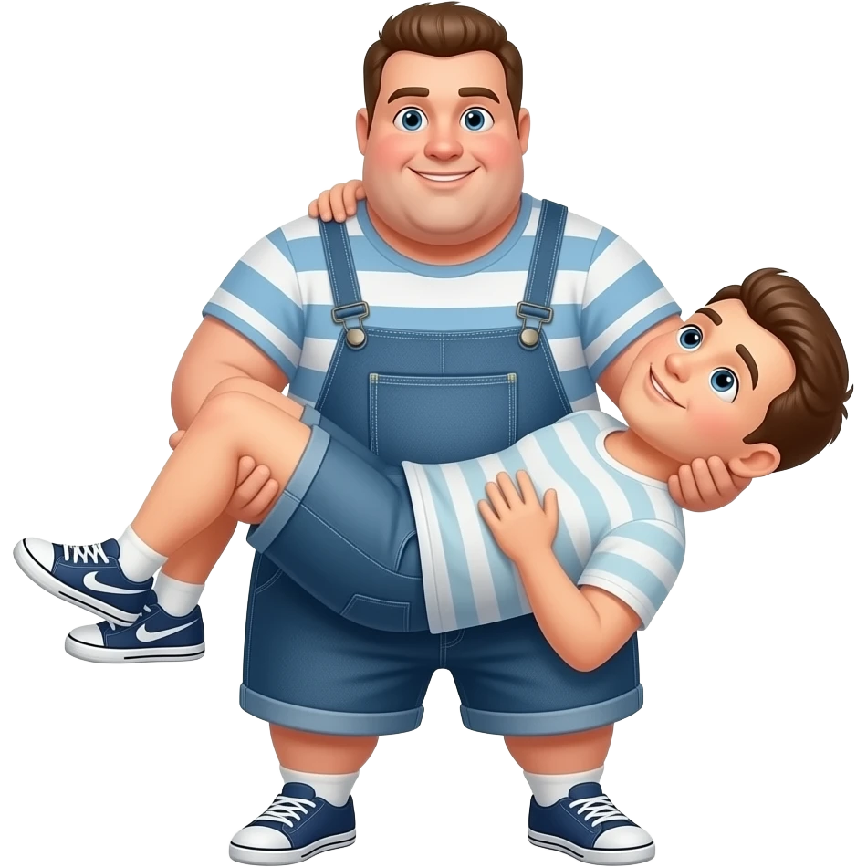 fatty person lifting skiny guy emoji