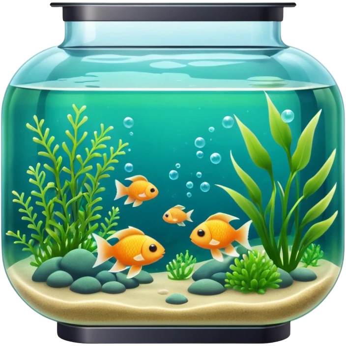 fish tank, with sea seed little bubbles. emoji