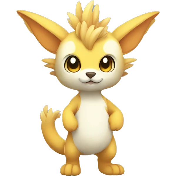 Cute cool fantasy animal hybrid Fakemon full body emoji
