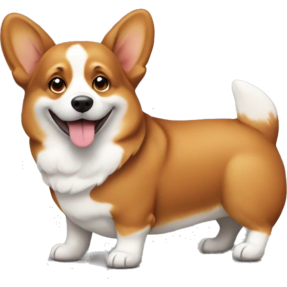 Brown corgi which sit down  emoji